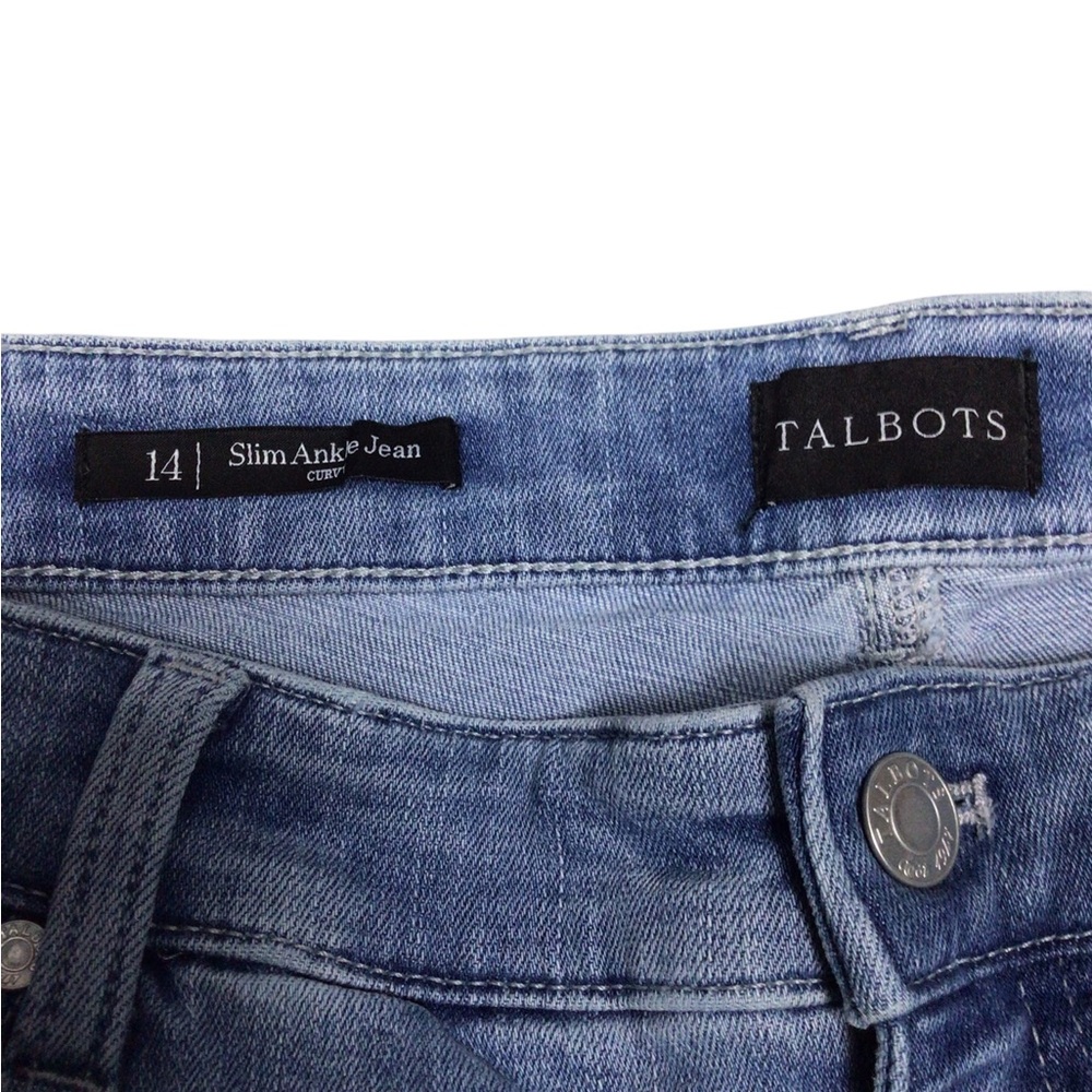 Talbots Slim Ankle Blue Curvy Women's Jeans 14 Denim Medium Wash - Picture 8 of 11